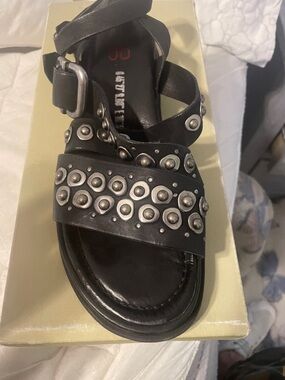 A.S.98 Schneider Black Leather Women's Sandal